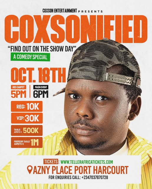 COXSONIFIED - FIND OUT ON THE SHOW DAY